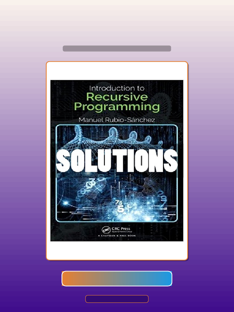 Solutions Introduction To Recursive Programming 1 Ed Rubio Sanchez ...