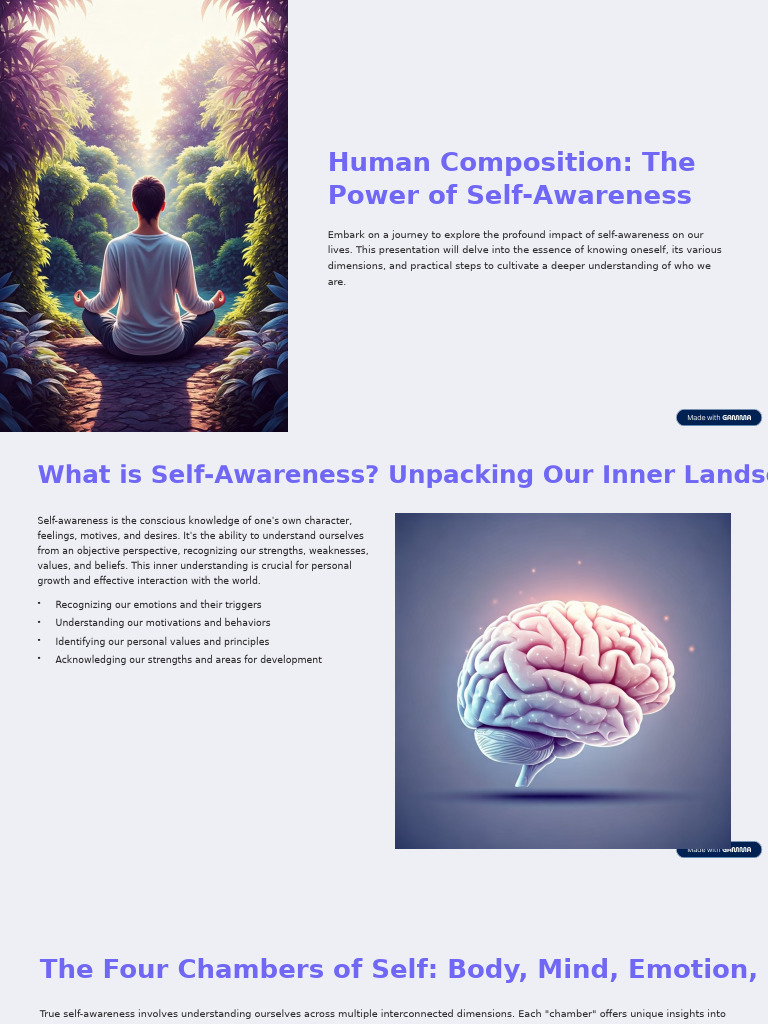 Human Composition The Power of Self Awareness | PDF | Self Awareness ...