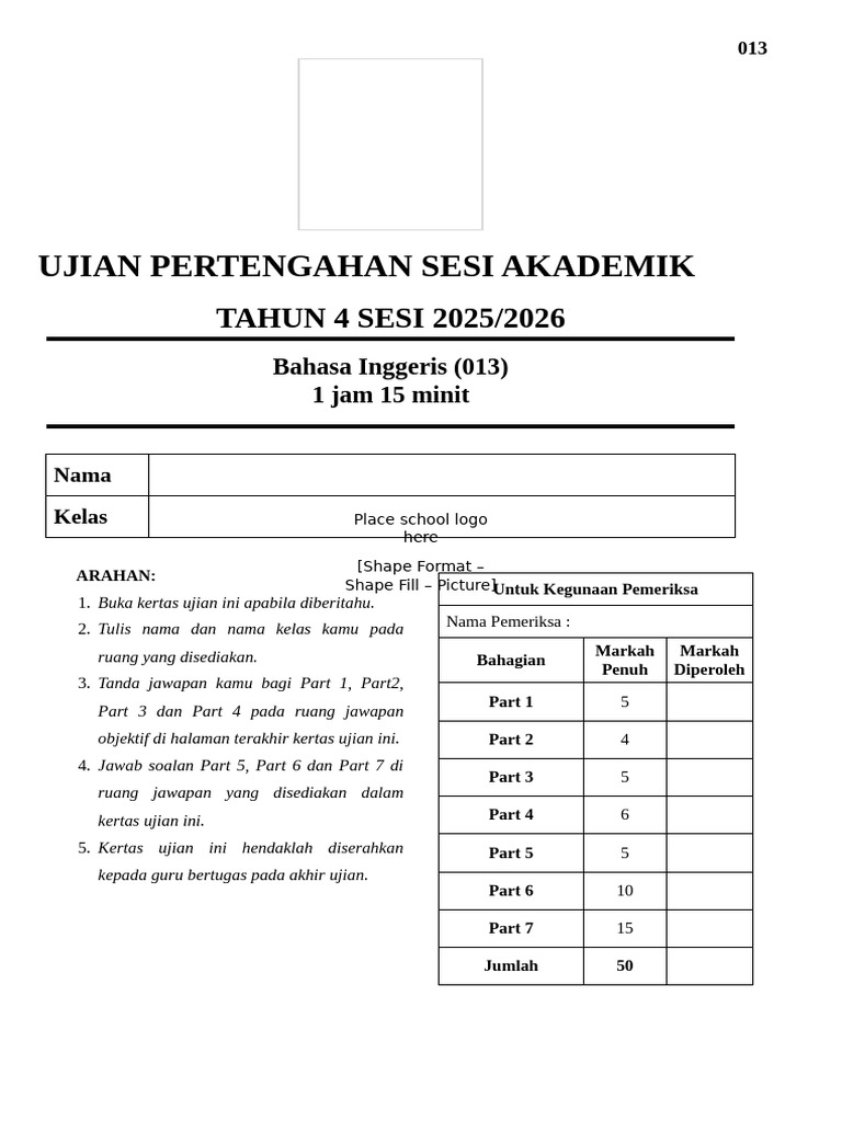 UPSA 2024 English Exam Format | PDF