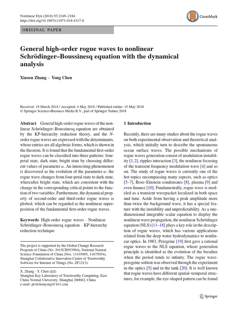 High-Order Rogue Waves in NLS-Boussinesq | PDF | Waves | Oscillation