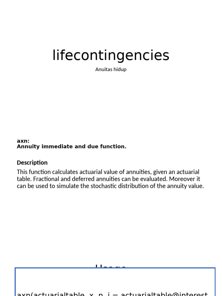 Life Contingencies | PDF