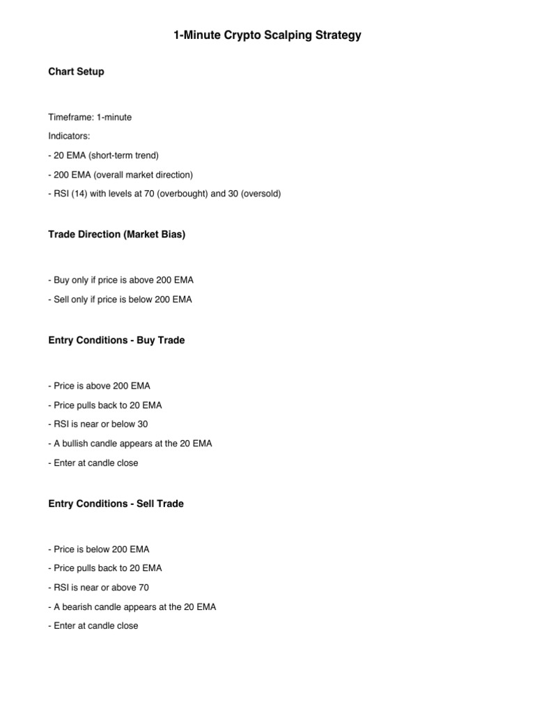 1 Minute Crypto Scalping Strategy PDF | PDF