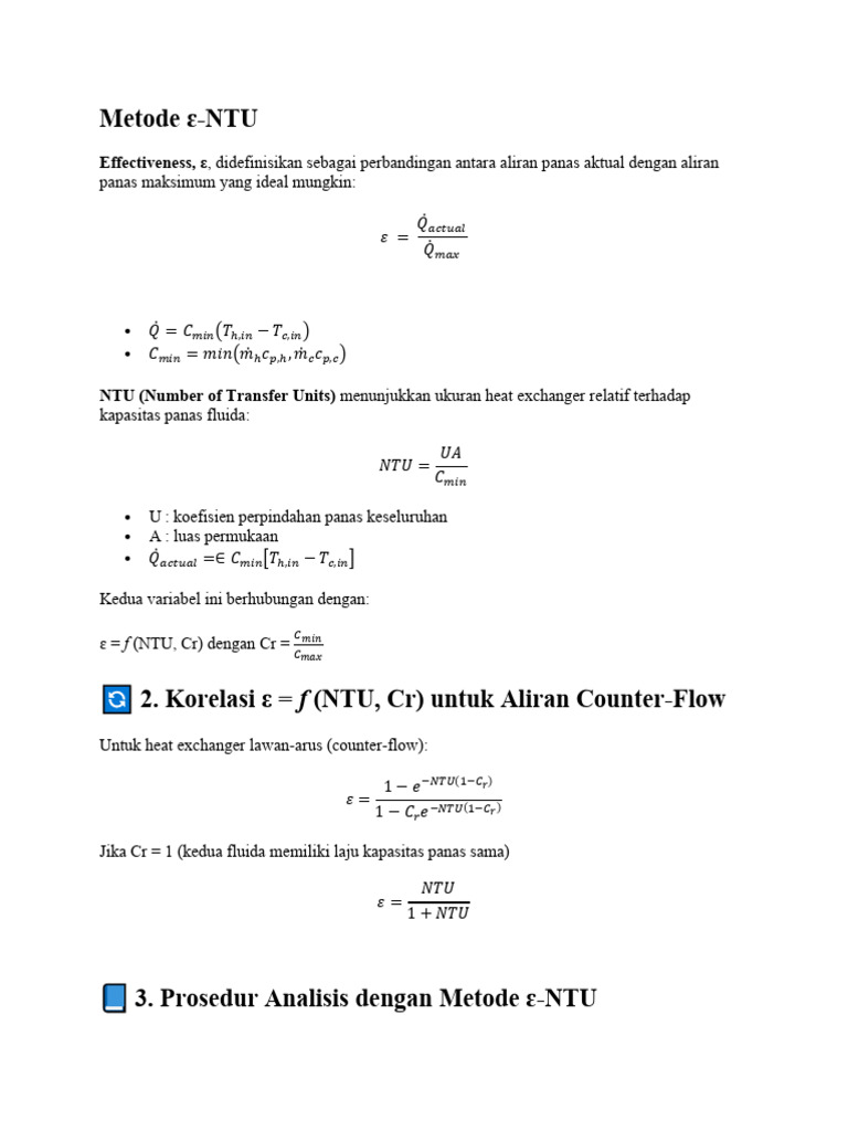Metode Analisis ɛ-NTU untuk Heat Exchanger | PDF