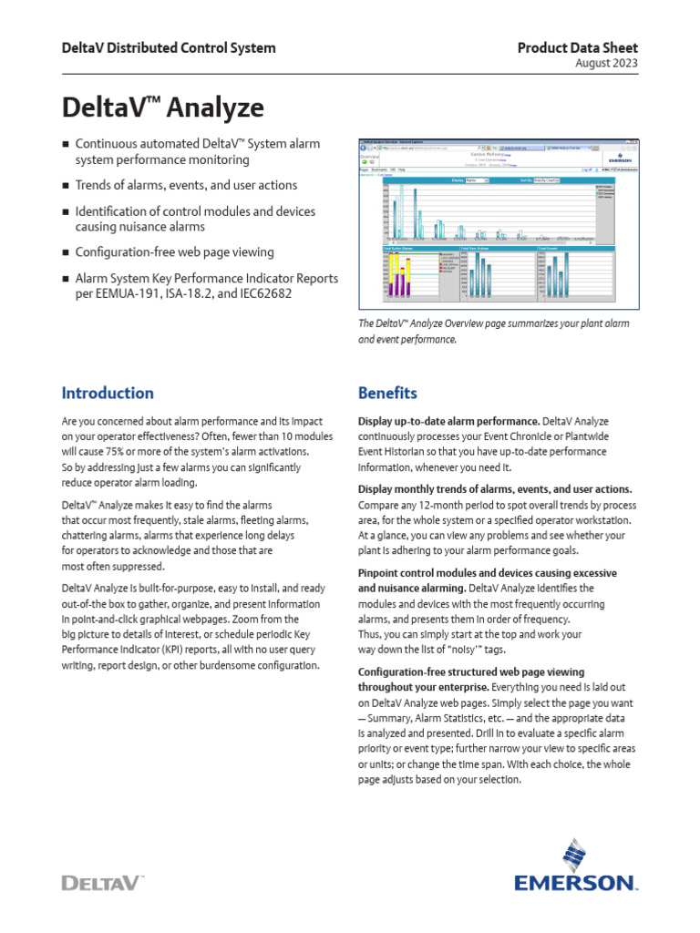 Product Data Sheet Deltav Analyze Deltav en 57662 | PDF | Microsoft Sql ...