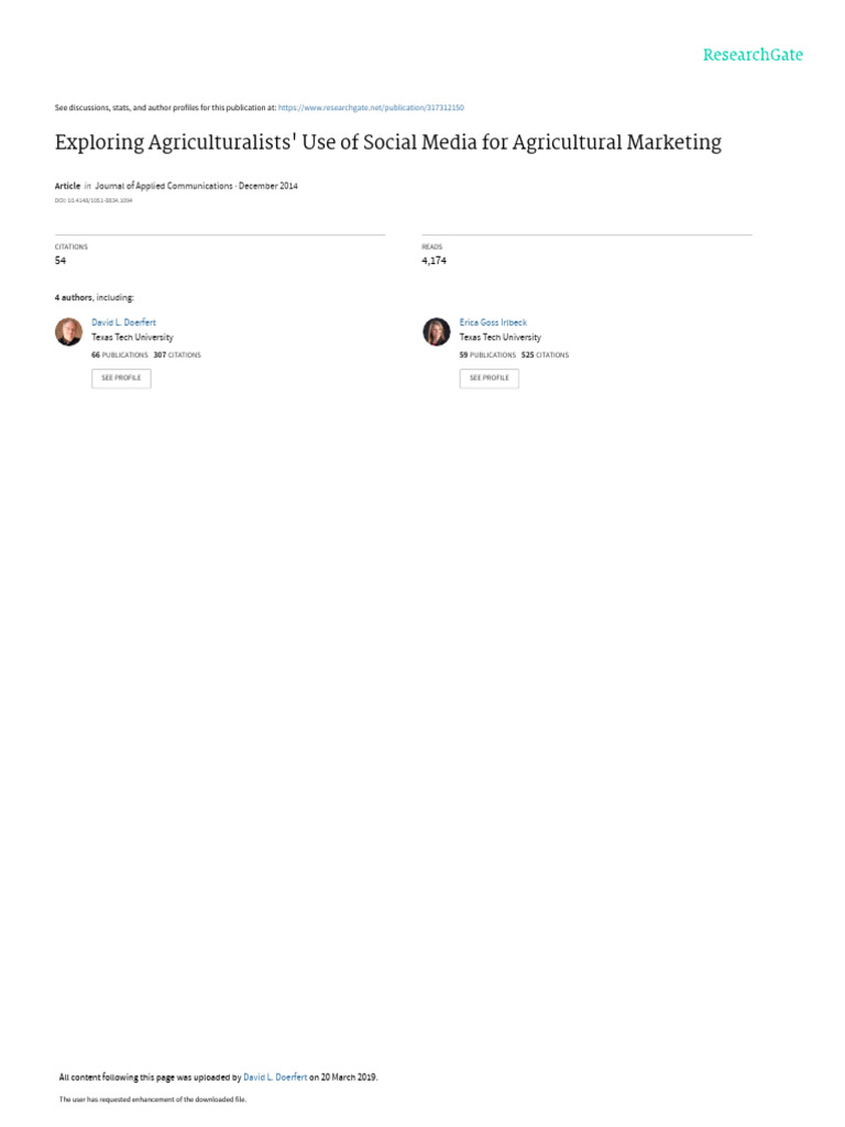 Social Media in Agricultural Marketing | PDF | Social Media | Popular ...