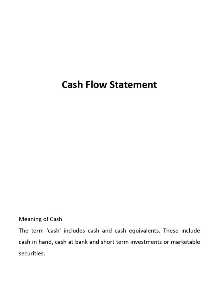 Cash Flow | PDF | Investing | Cash Flow Statement