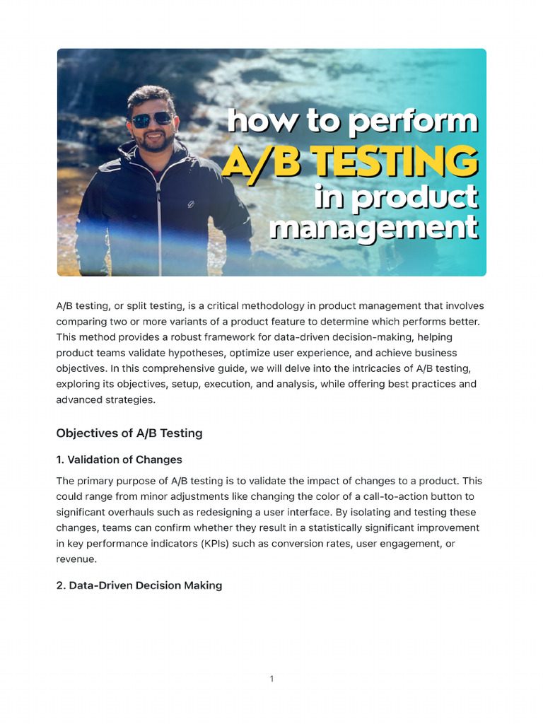Perform A - B Testing in PM PDF | PDF