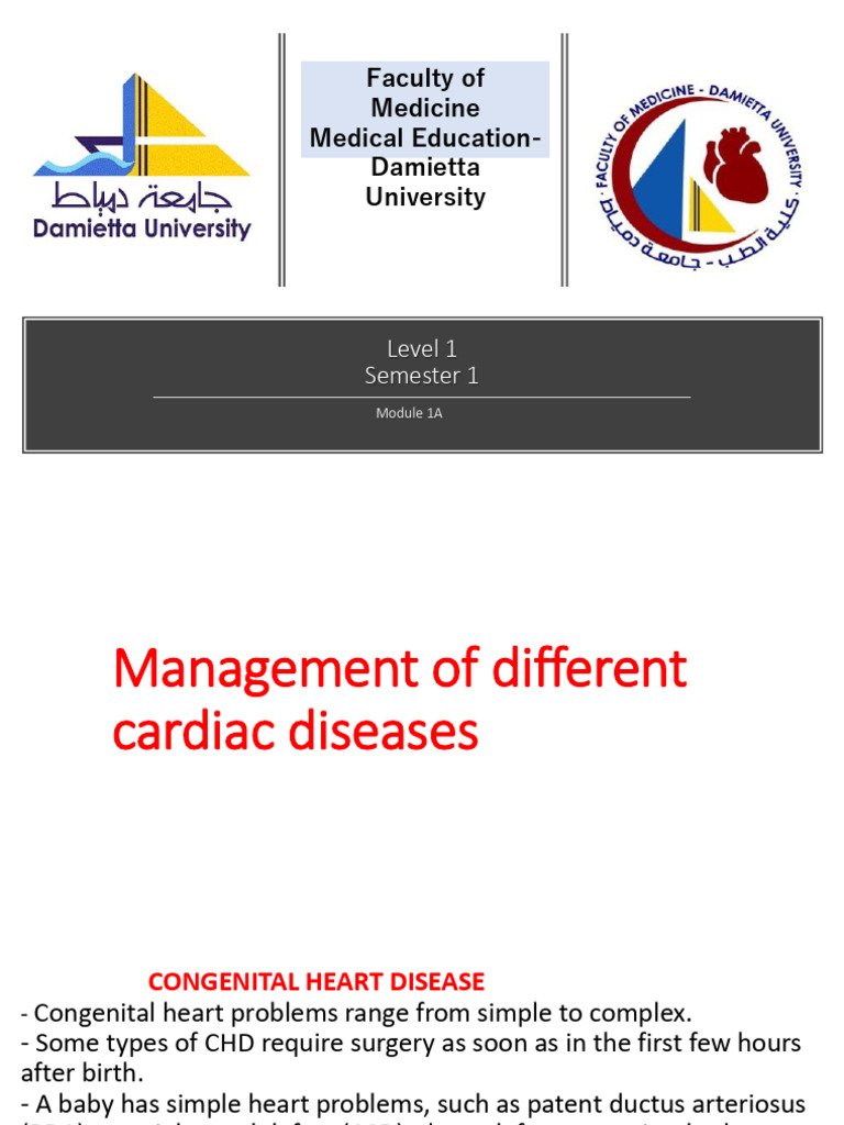 Management of Congenital Heart Disease | PDF | Congenital Heart Defect ...