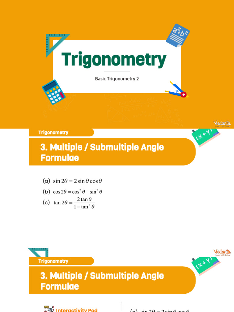 Class 11 Trigonometry: Key Formulae | PDF | Trigonometry | Euclid