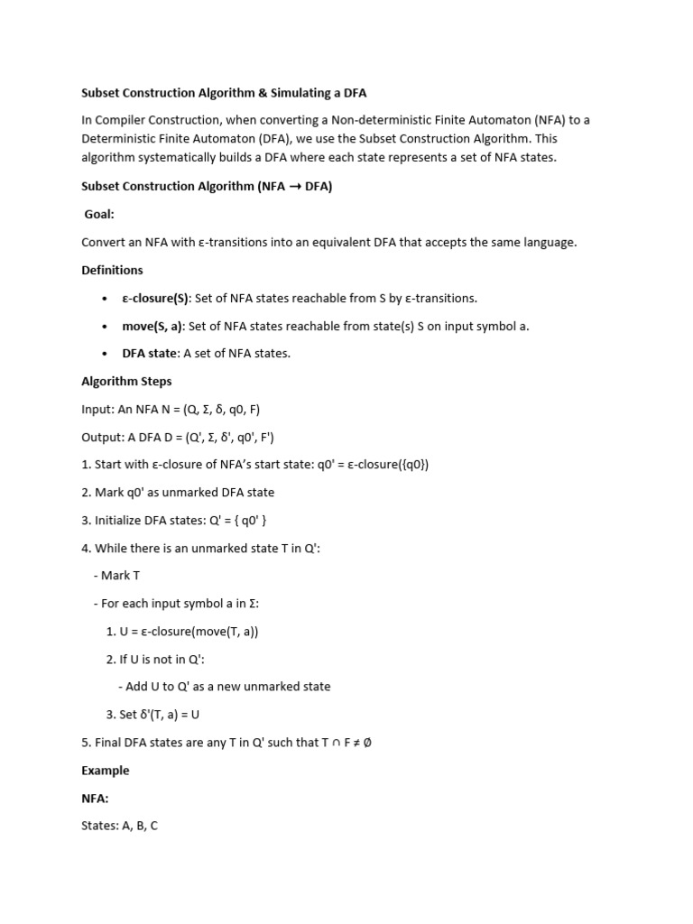 NFA to DFA Conversion Guide | PDF | Formal Methods | Applied Mathematics