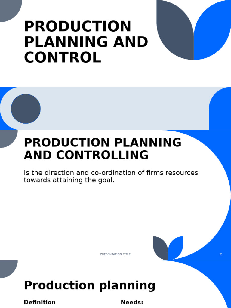 Production Planning and Control Guide | PDF | Business | Economies
