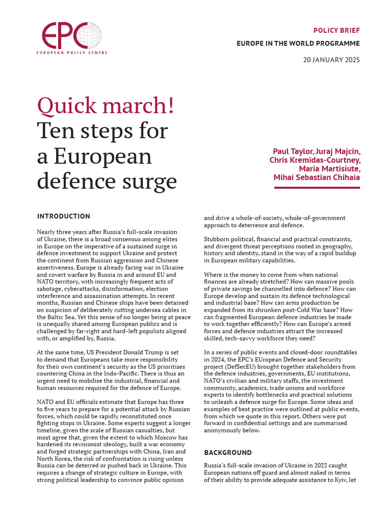 European Defence Surge Strategy | PDF | European Union | Military