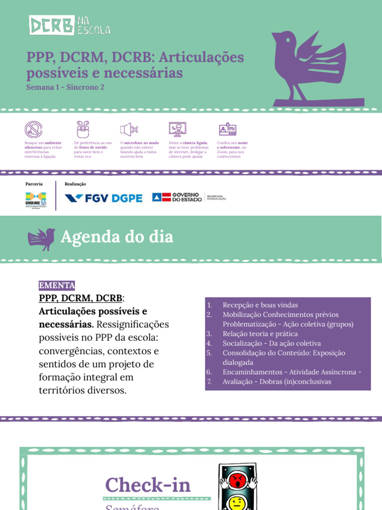 (DCRB Na Escola) s1 Aula 2 - PPP, DCRM e DCRB | PDF | Aprendizado