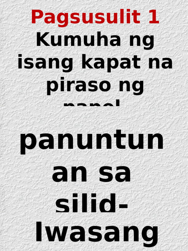 Pagsusulit 1 | PDF