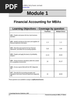 Financial Accounting Test Bank, 9e | PDF | Equity (Finance