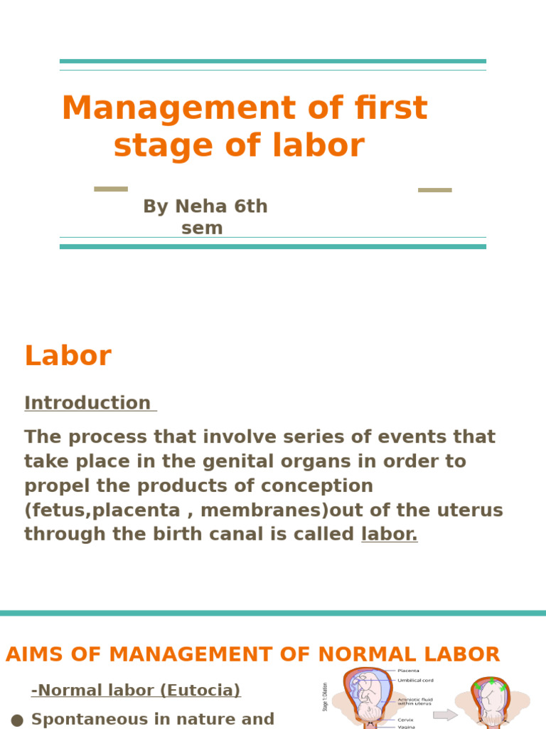 Obg MNG of 1st Stage Labor-1 | PDF | Childbirth | Uterus