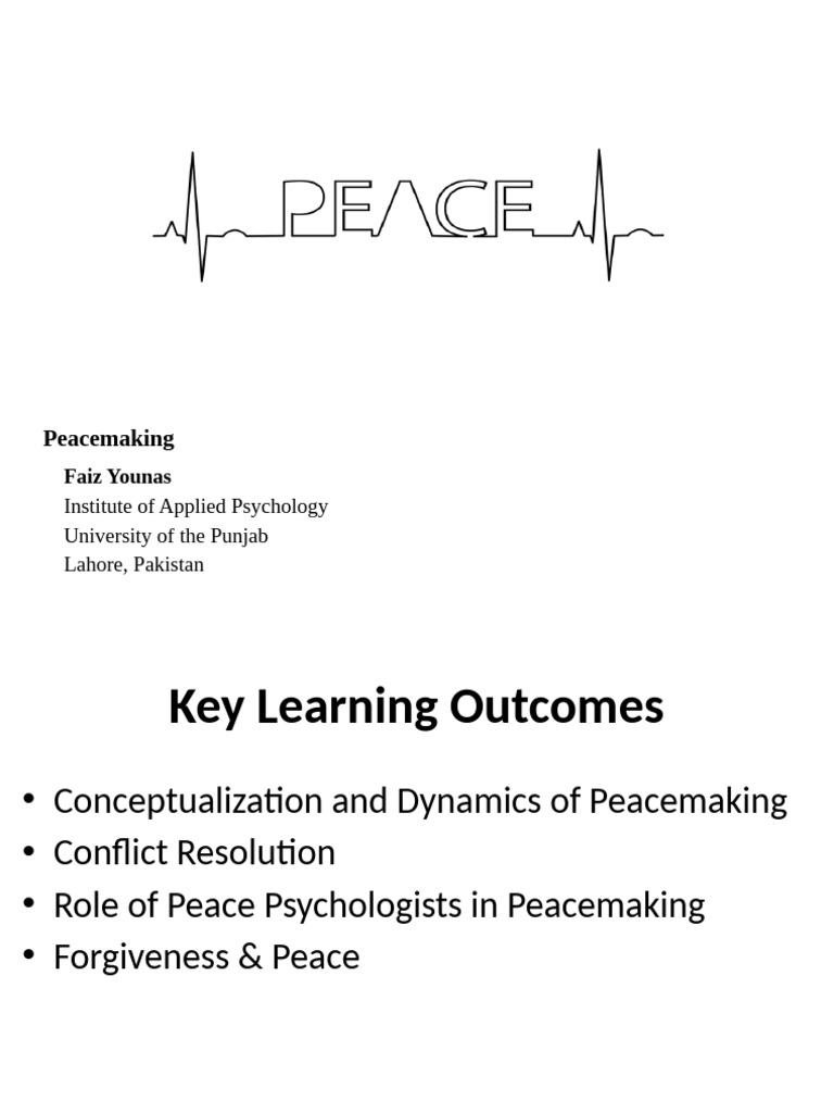 Peacemaking New Slide | PDF | Forgiveness | Peacekeeping