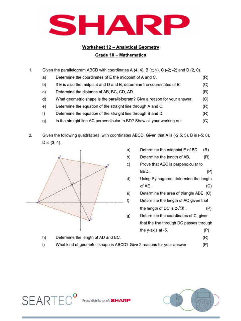 Analytical Geometry Homework | PDF