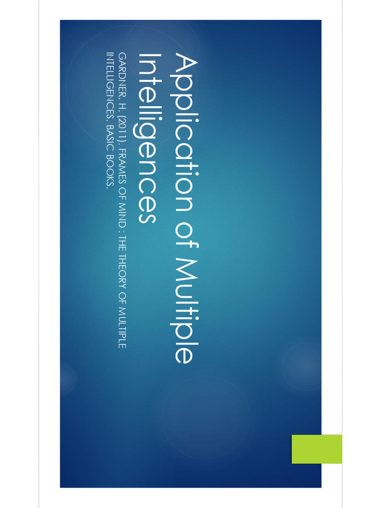 Applying Multiple Intelligences in Education | PDF