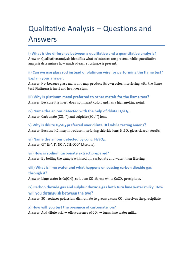 Qualitative Analysis: Key Questions & Answers | PDF | Precipitation ...