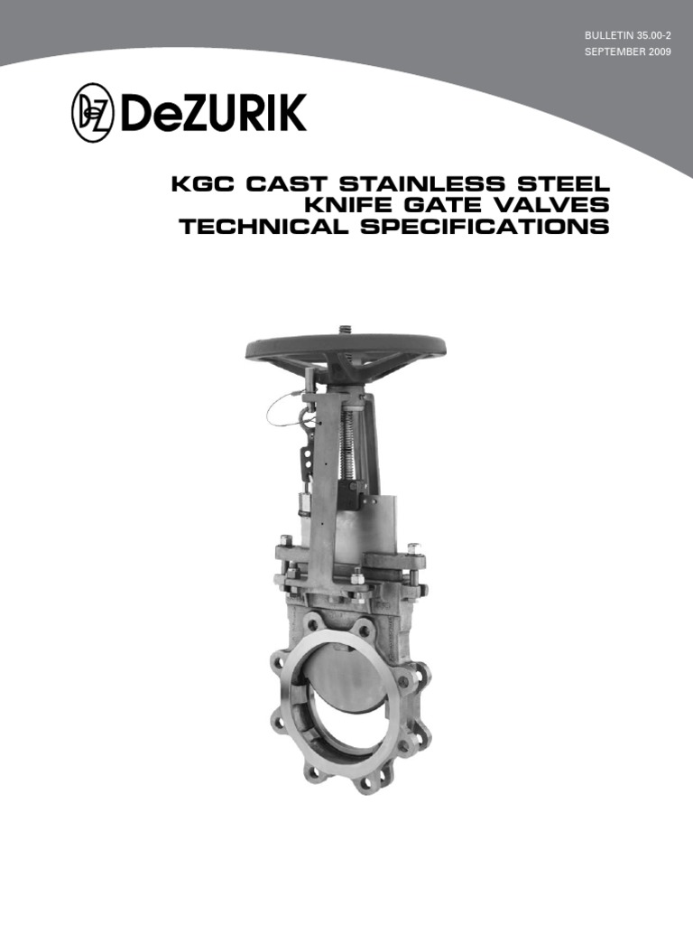 DeZURIK KCG Knife Gate Valves Valve Switch