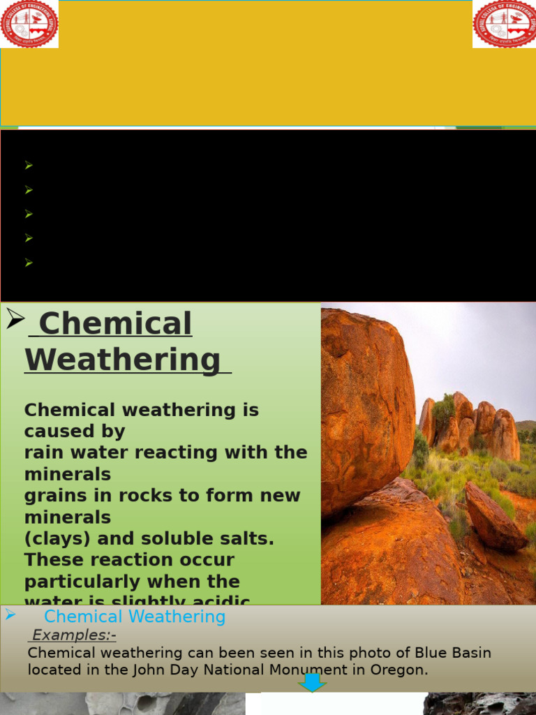 Overview of Chemical Weathering Types | PDF | Weathering | Redox