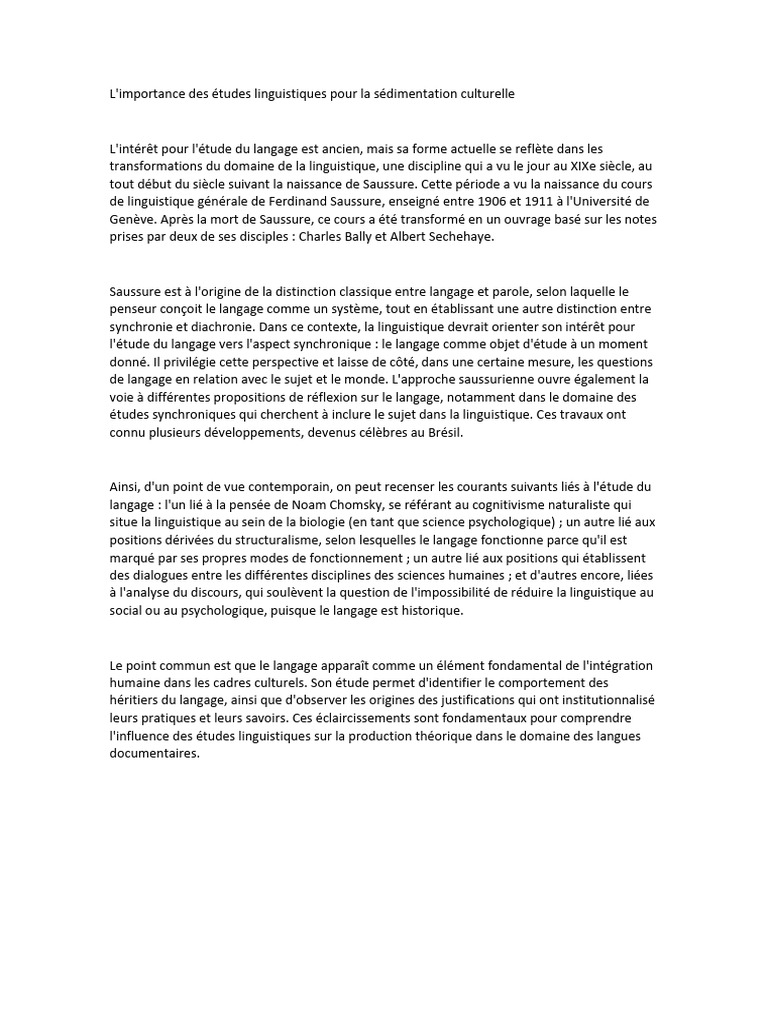 Études linguistiques et culture humaine | PDF | Linguistique ...