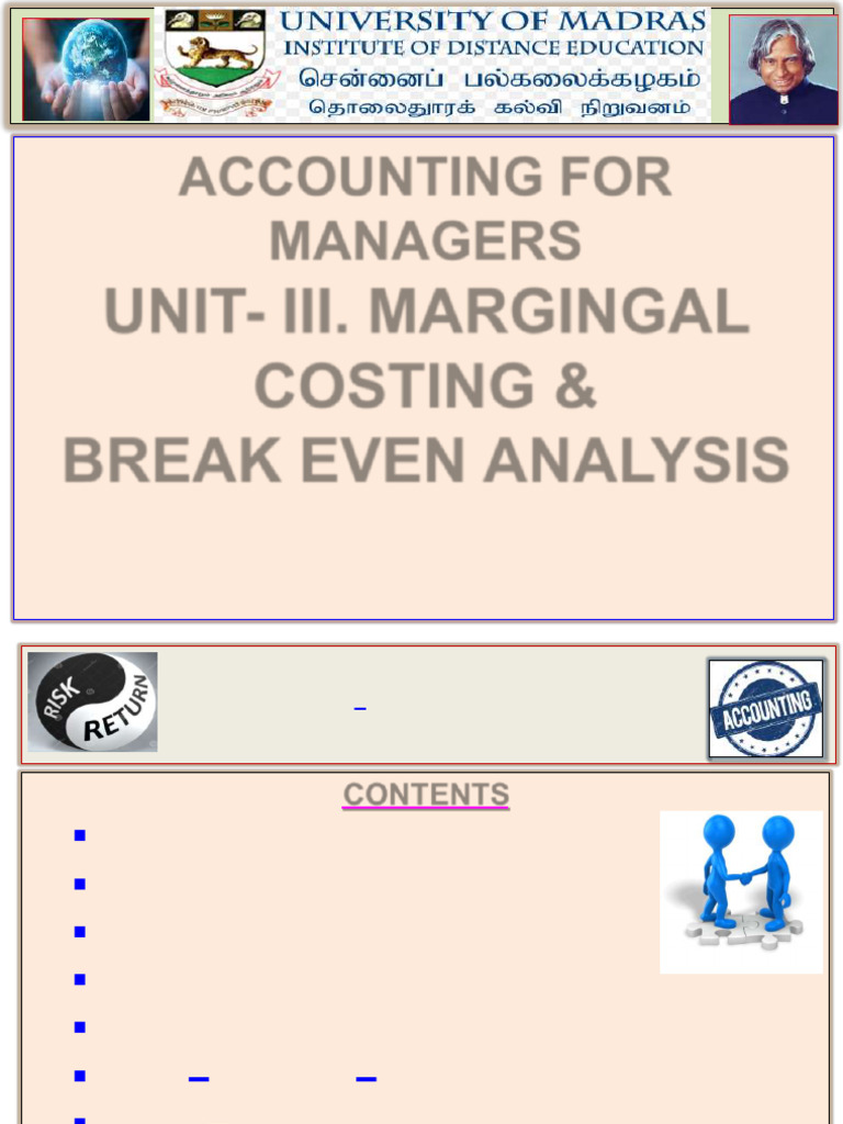 Marginal Costing & Break-Even Analysis | PDF | Cost Accounting | Profit ...