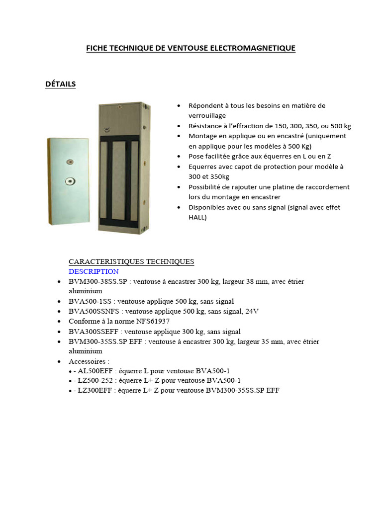 Schéma de câblage ventouse électromagnétique PDF — free download