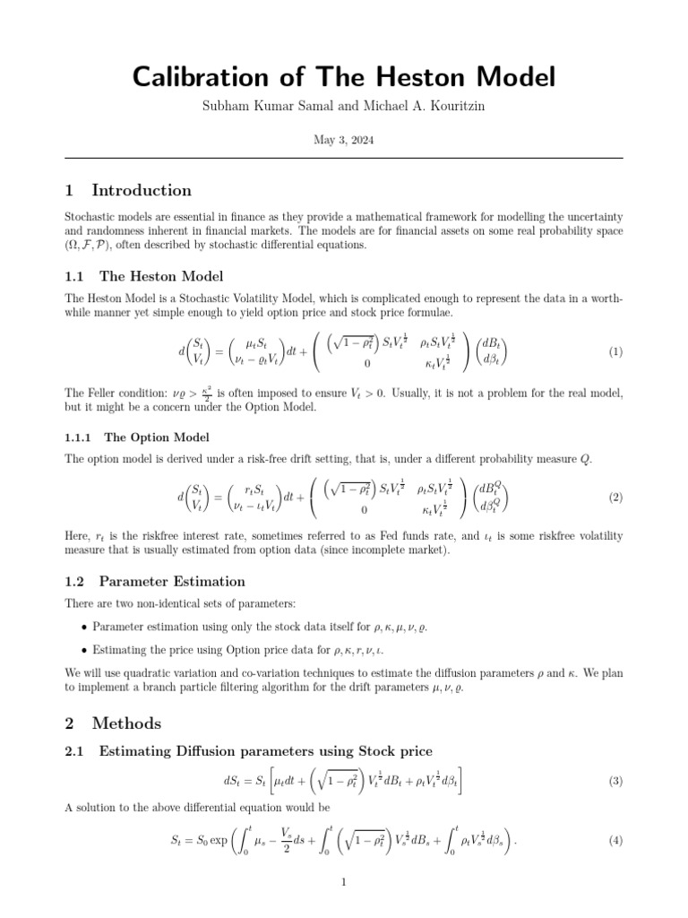 Heston Model Calibration Techniques | PDF | Option (Finance) | Applied ...
