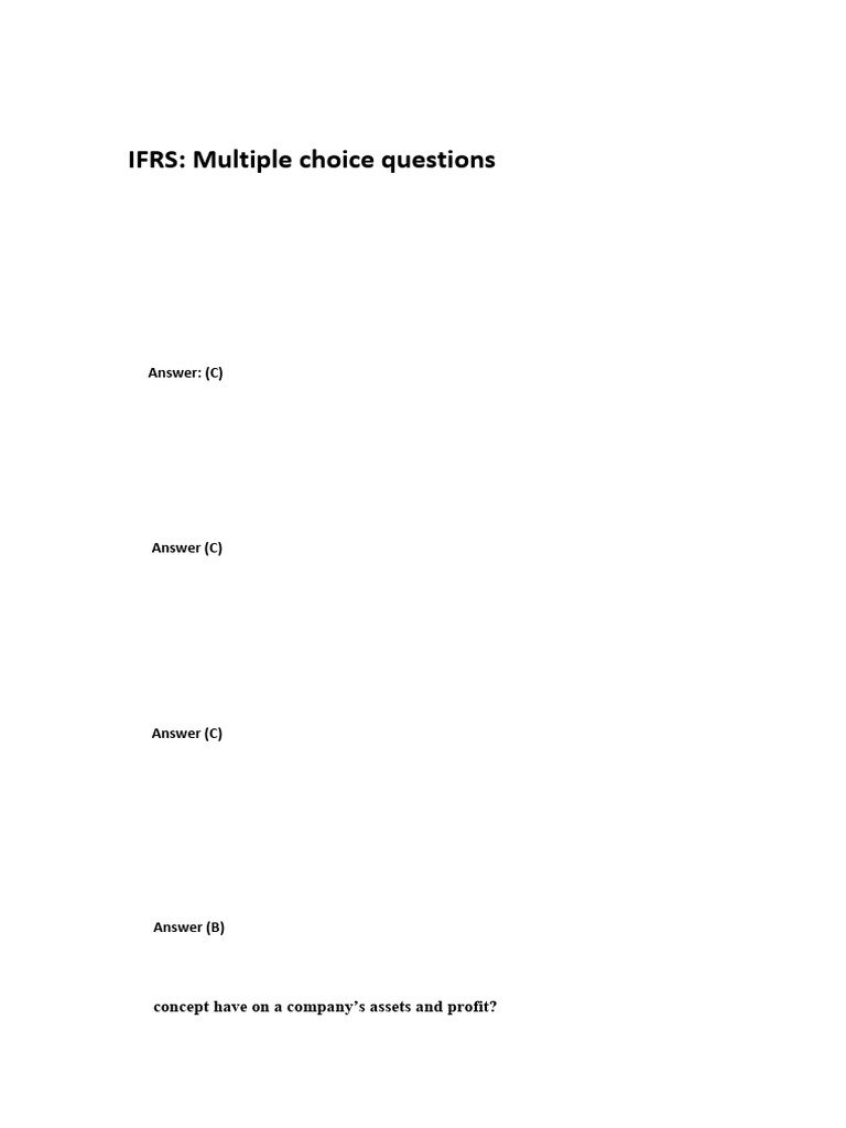 IFRS Financial Reporting Quiz Questions | PDF | Deferred Tax | Depreciation