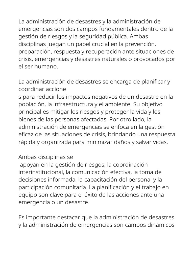 Administración de Desastres y Emergencias | PDF | Valores