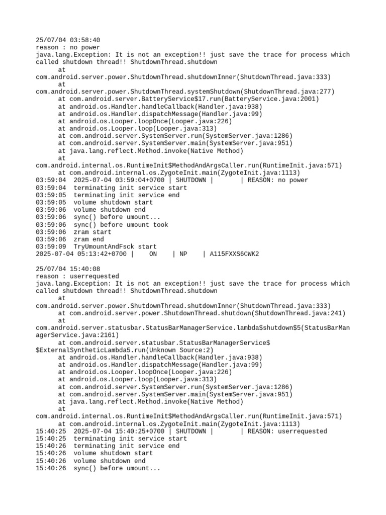 Shutdown Reasons and Trace Logs | PDF | Embedded Linux Distributions ...