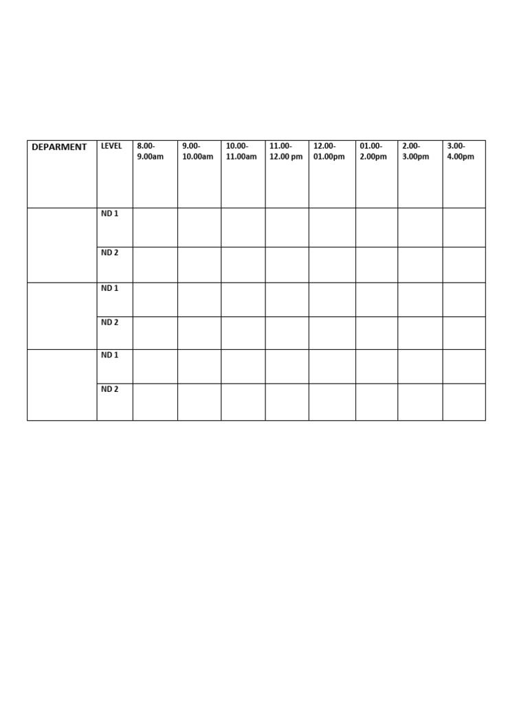 School of Business Part Time Time Table | PDF