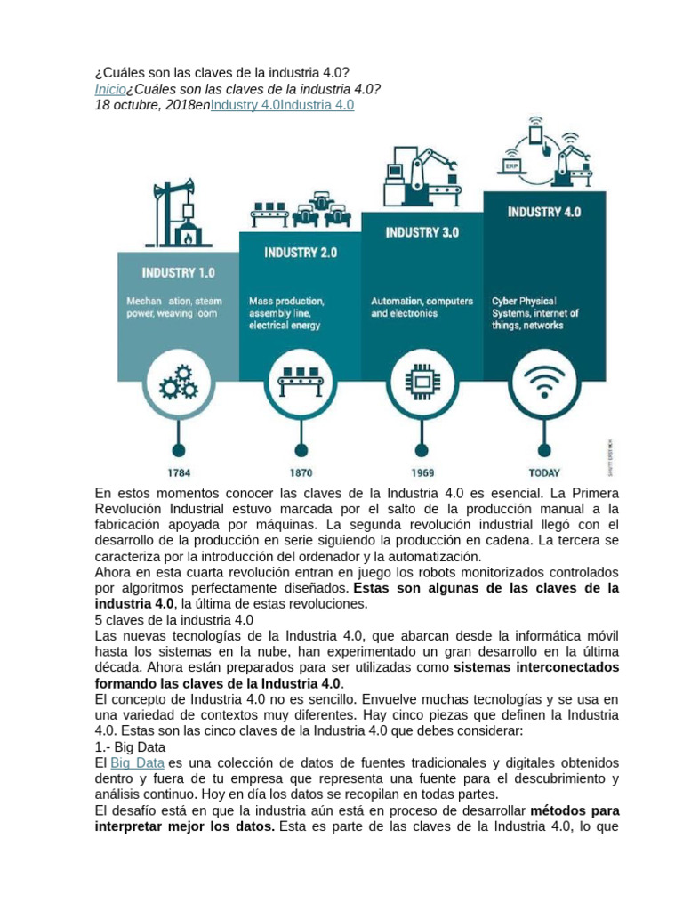 Claves de la Industria 4.0: Innovación y Tecnología | PDF | Internet de ...