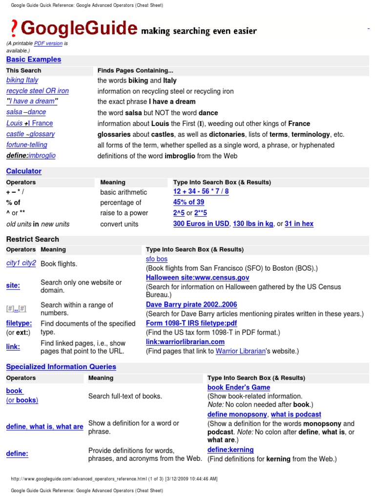 Google Guide Quick Reference_ Google Advanced Operators (Cheat Sheet