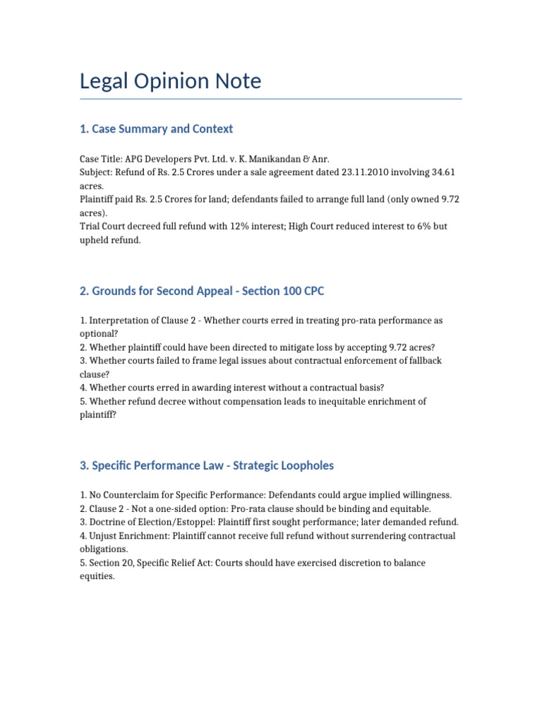 Second Appeal Legal Note | PDF