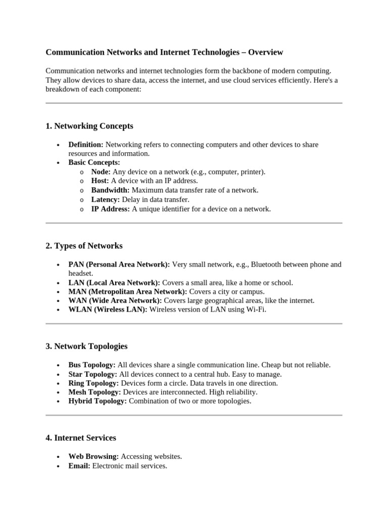 Overview of Communication Networks | PDF | Computer Network | Network ...