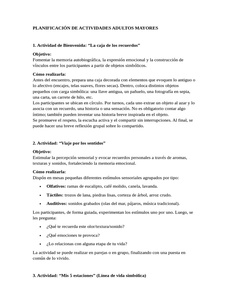 Actividades Creativas para Adultos Mayores | PDF | Las emociones | La risa