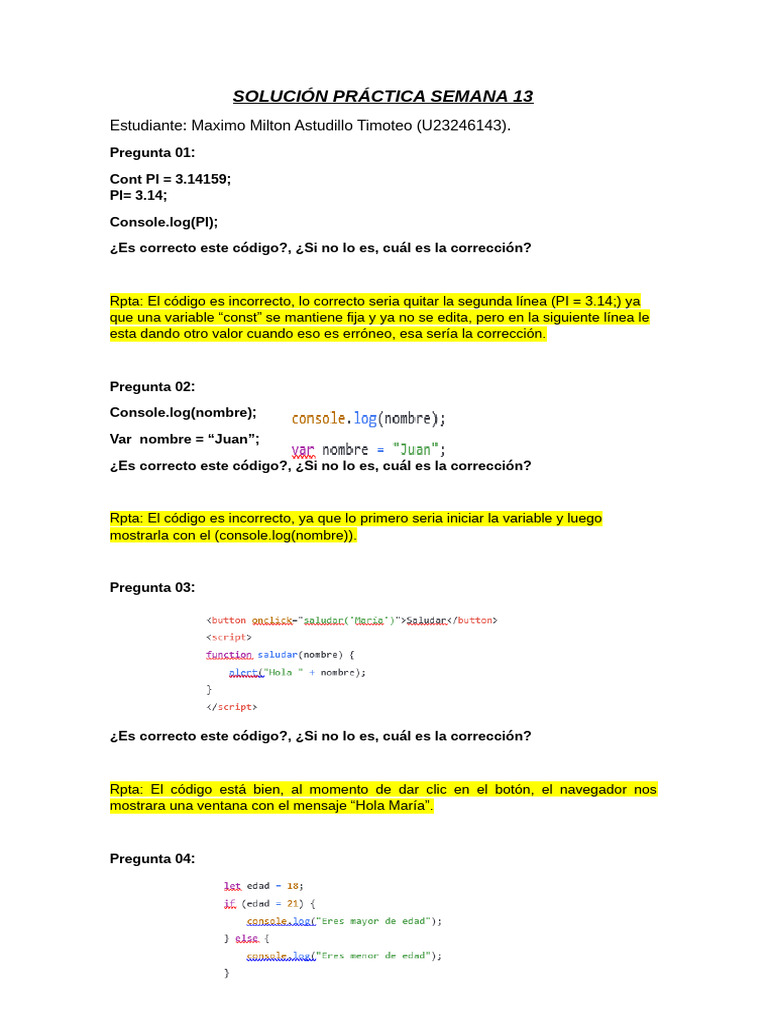 Correcciones de Código JavaScript | PDF | Script Java | Red mundial