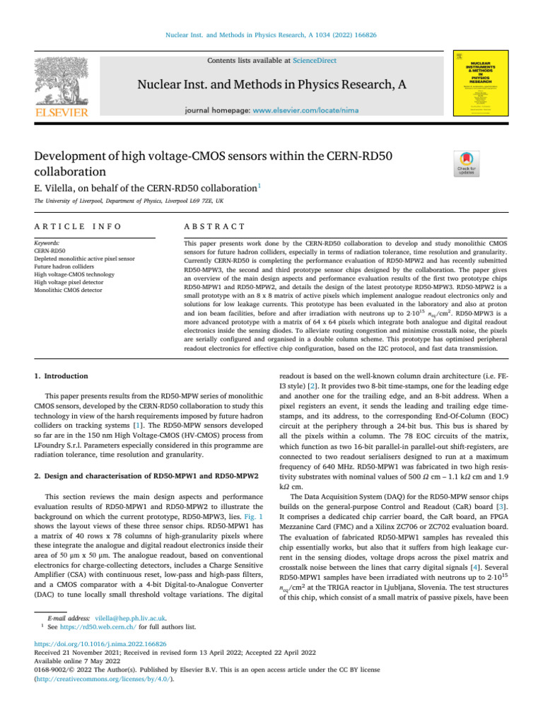 Development of High Voltage - 2022 - Nuclear Instruments and Methods in ...