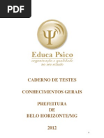 Caderno de Testes Prefeitura de Belo Horizonte