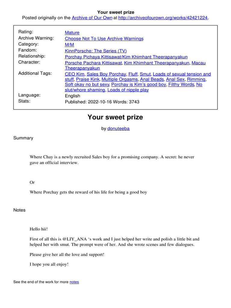 Your Sweet Prize | PDF