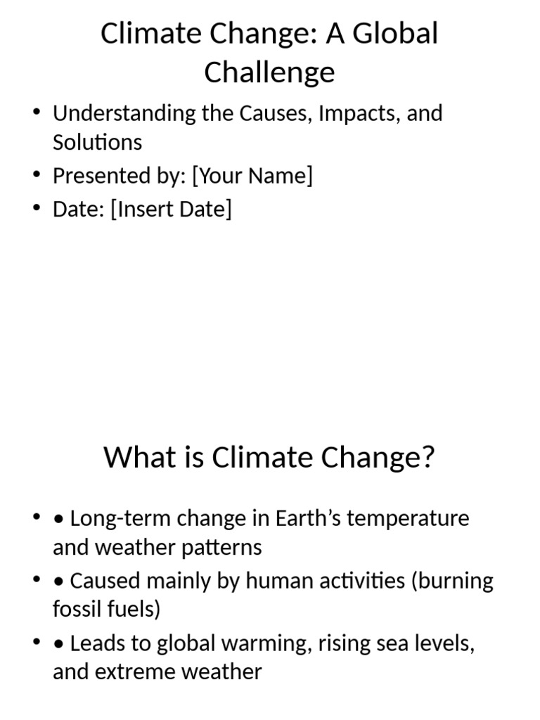 Climate Change Presentation | PDF