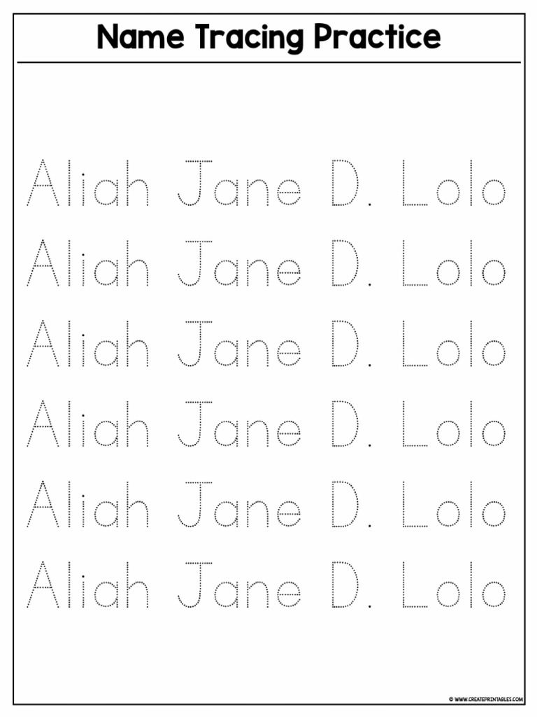 Name Tracing Practice A44B C3B8 9A84 | PDF