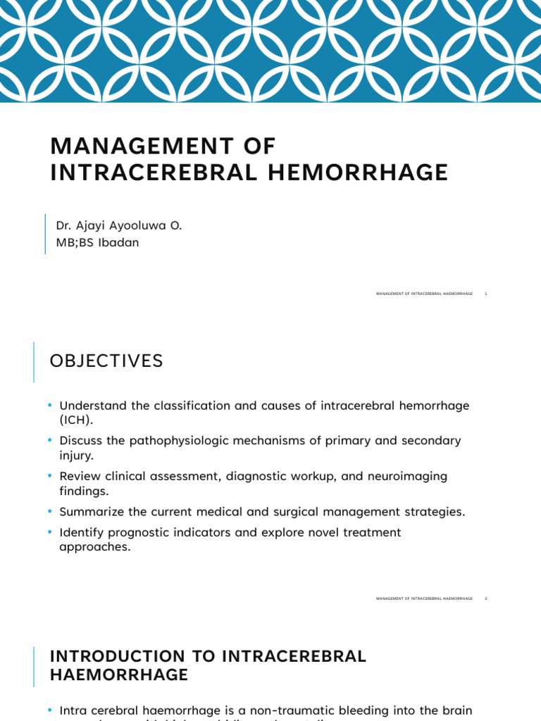Intracerebral Haemorrhage | PDF | Medical Specialties | Nervous System