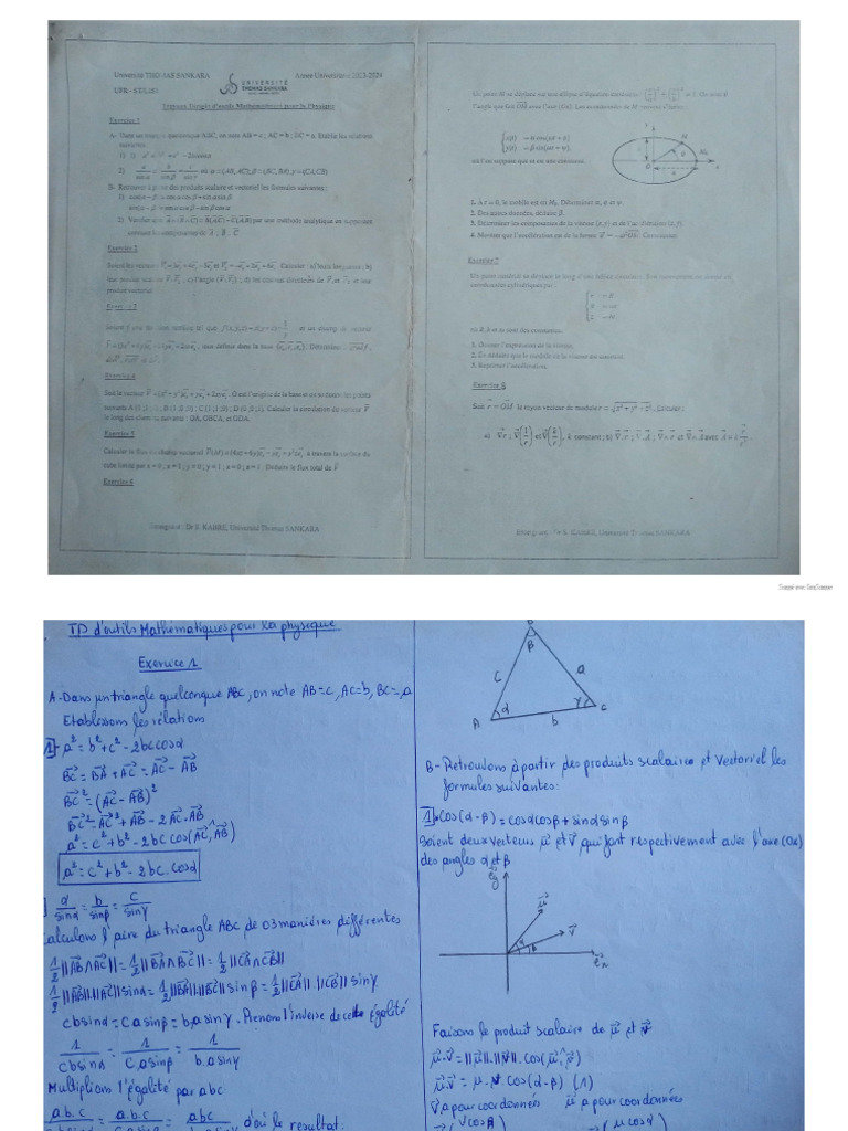 Correction Td D Outils Mathématiques Pdf