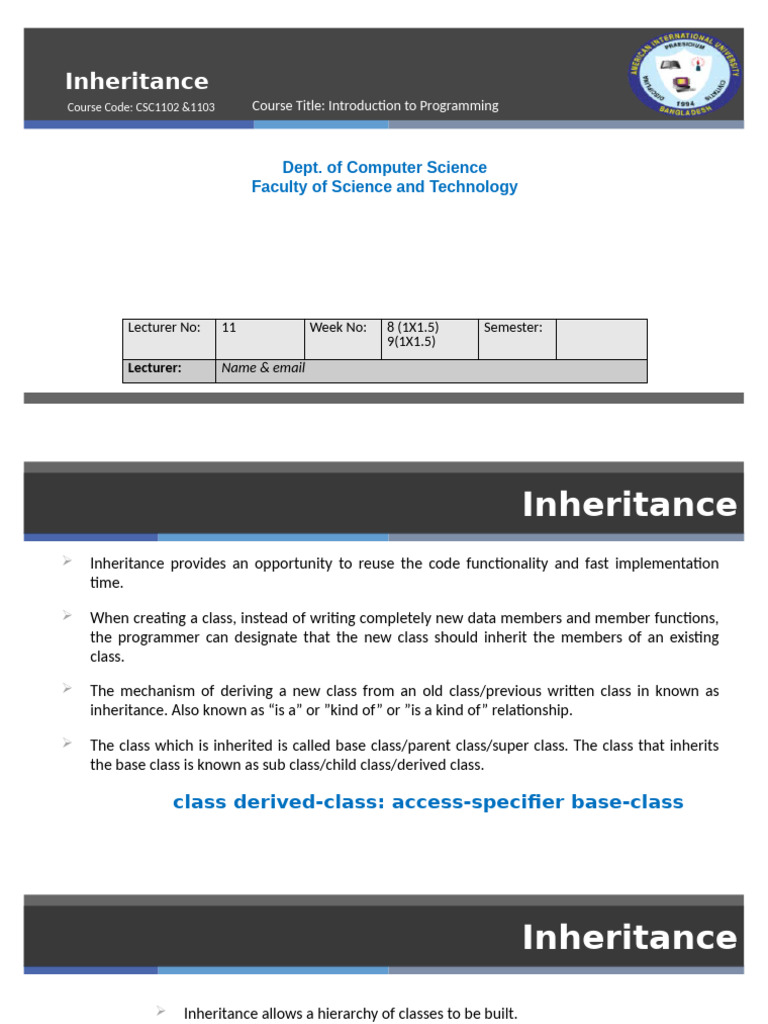 Understanding Inheritance in OOP | PDF | Inheritance (Object Oriented ...