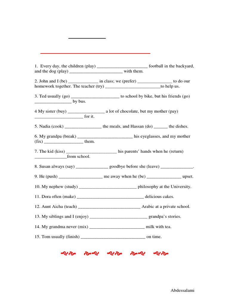 Simple Present Tense Quizzes | PDF | Chess Theory | Chess