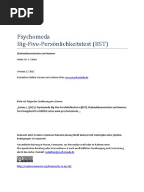 Five pdf big deutsch test Measuring personality